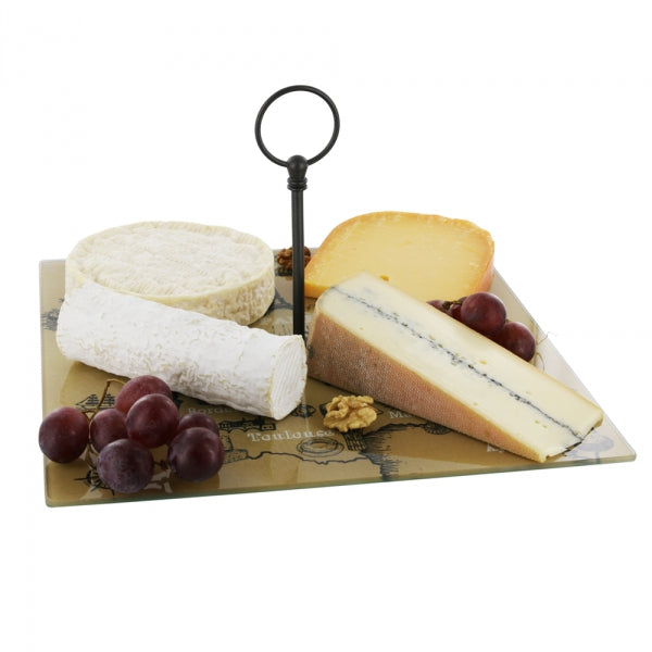 Plateau fromage en verre carte de France